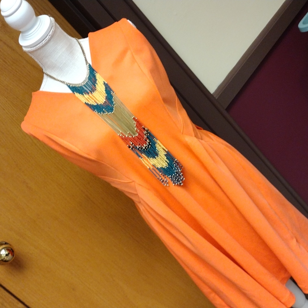 BEAUTIFUL PEACHY 🍑 CORAL WORTHINGTON BODYCON MIDI DRESS SZ 16